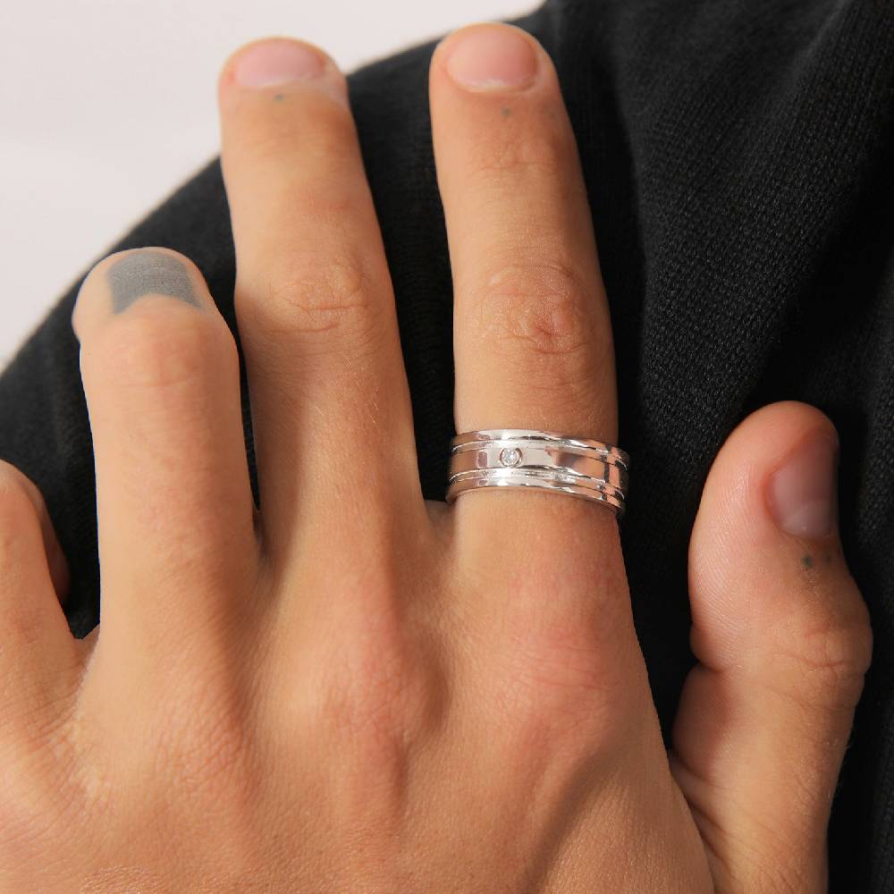 Kuzzoi Bandring Massiv | Diamant (0.03 ct) Riesige Ersparnisse