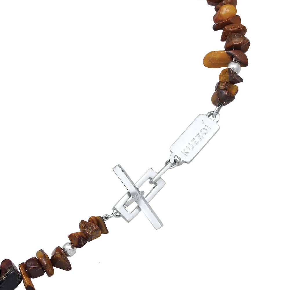 Kuzzoi Halskette Edelstein Splitter | Tigerauge (Braun) Neueste Stile