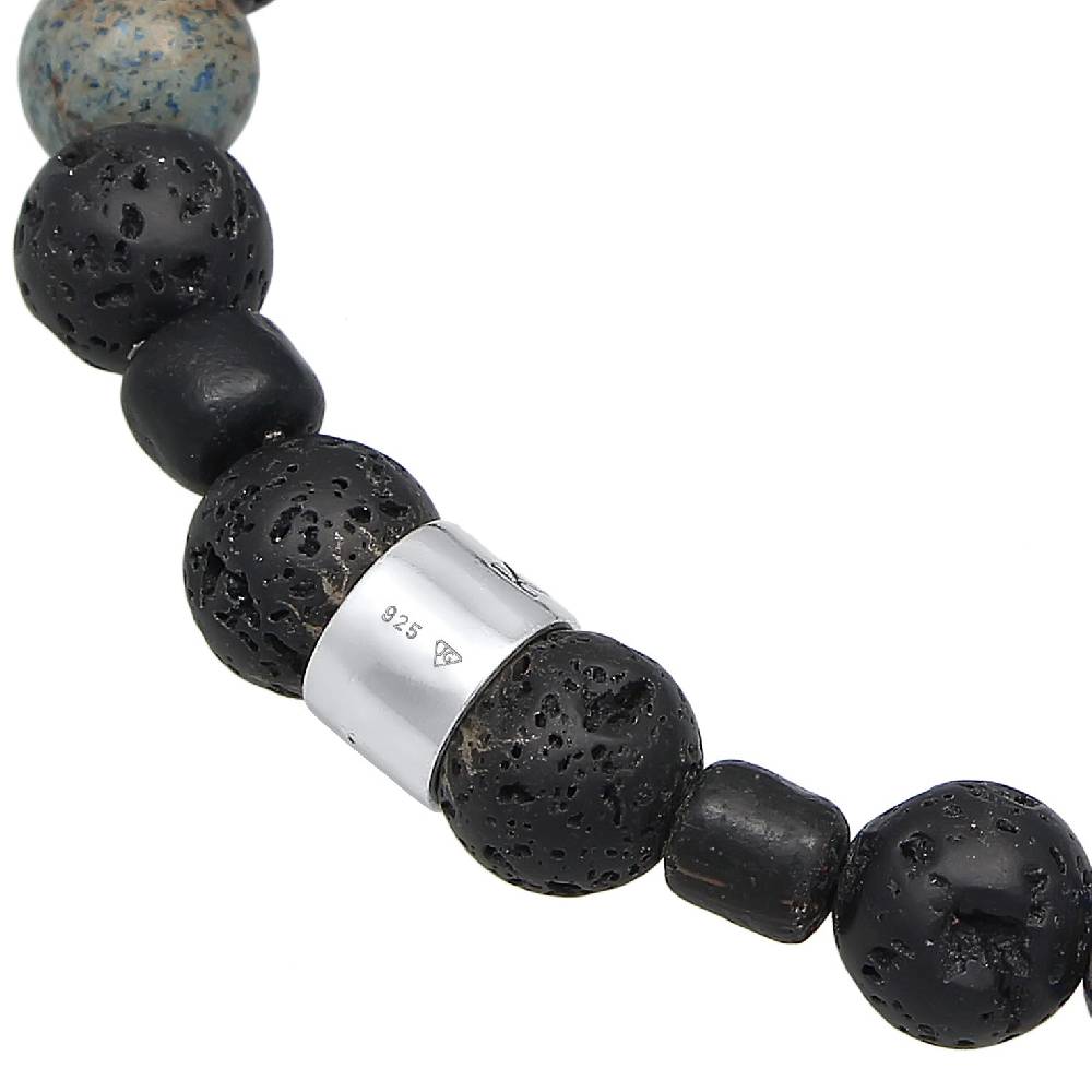 Kuzzoi Armband Kugeln | Lava, Achat (Schwarz, Blau) Bis zu 55% Rabatt