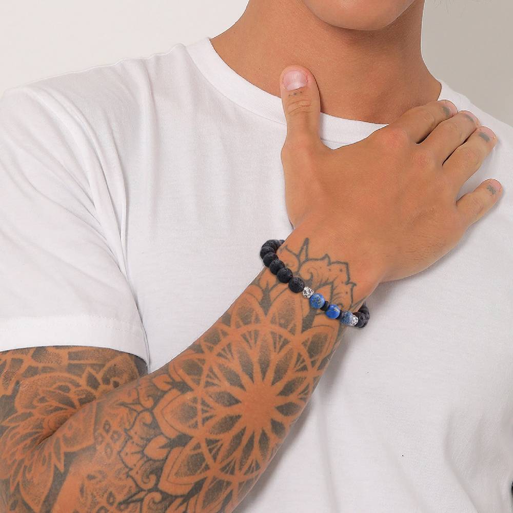 Kuzzoi Armband Kugeln | Lava, Achat (Schwarz, Blau) Bis zu 55% Rabatt