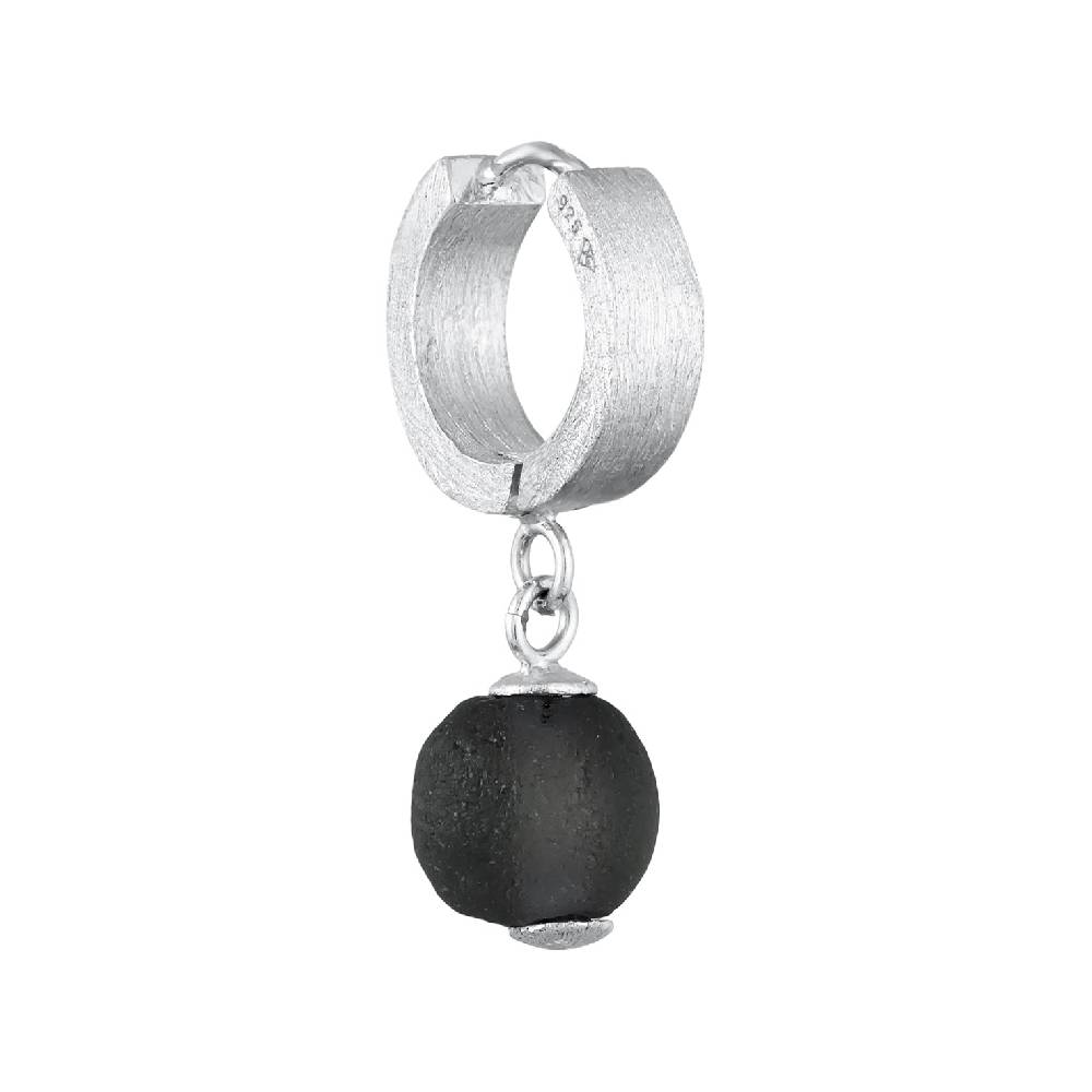 Kuzzoi Single Creole | Glasperle (Schwarz) Super Rabatt