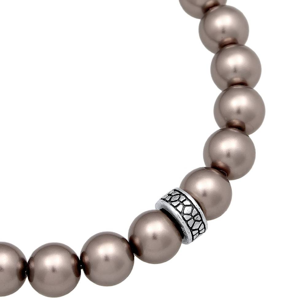 Kuzzoi Armband Beads Elegant | Glasperlen (Grau) Fabrik Onlineshop
