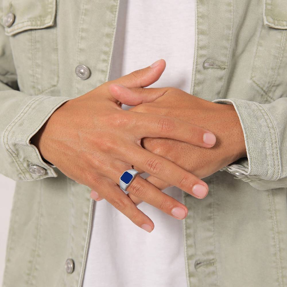 Kuzzoi Siegelring Basic | Emaille (Blau) Wochenangebot