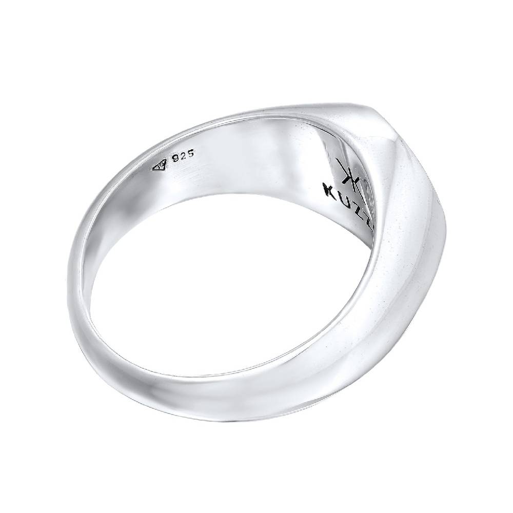 Kuzzoi Siegelring Smiling | Emaille (Blau) VIP-Rabatte