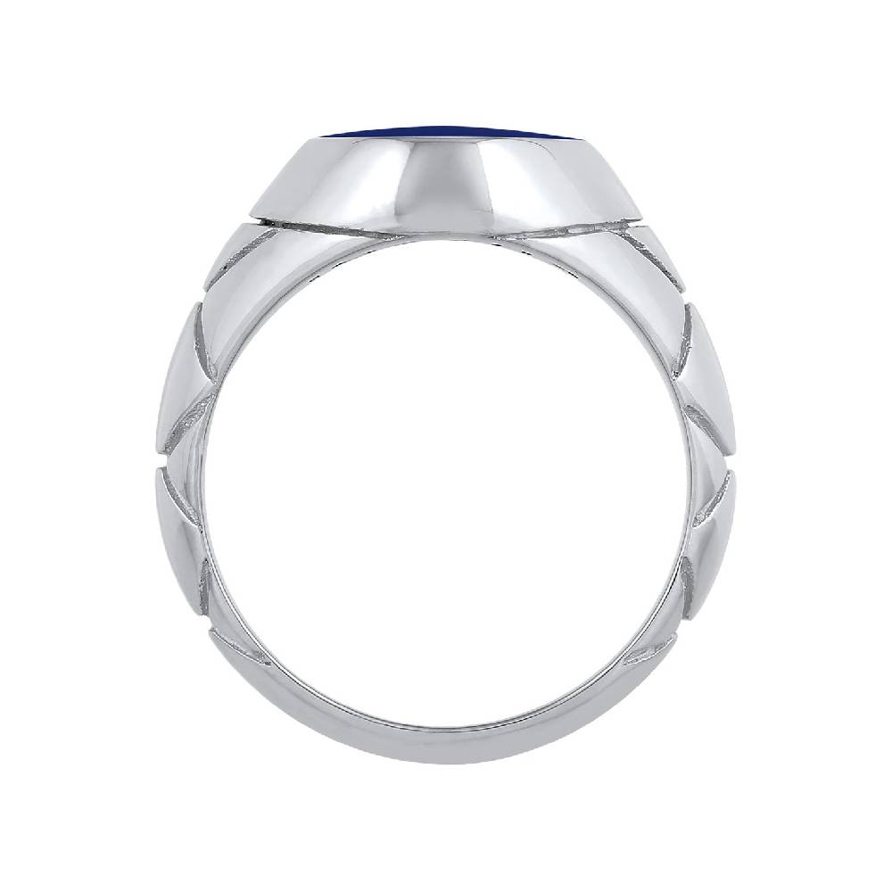 Kuzzoi Siegelring Elegant | Emaille (Blau) Kostenloser Versand international