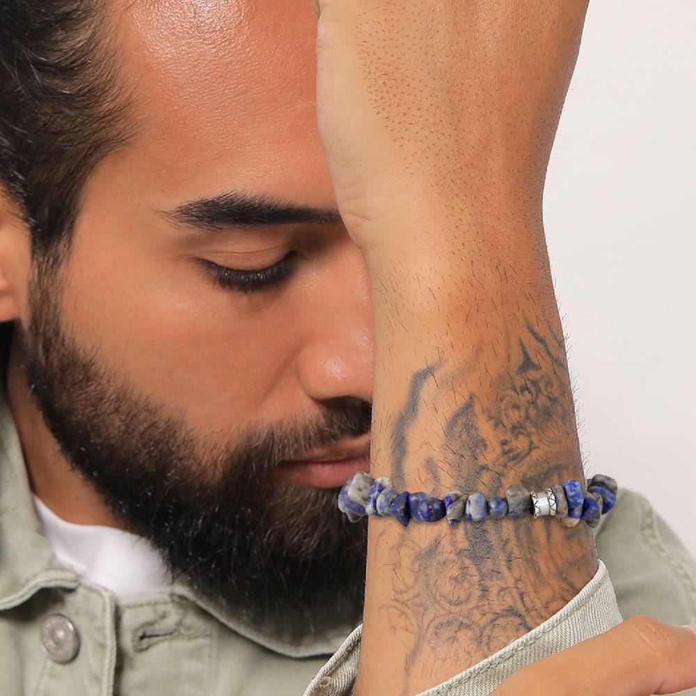 Kuzzoi Armband Beads Vintage | Lapiz Lazuli Steine (Blau) Fabrikladen