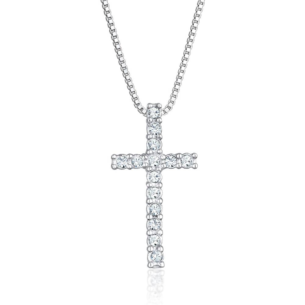Kuzzoi Halskette Kreuz | Kristalle (Weiß) Begrenztes Angebot