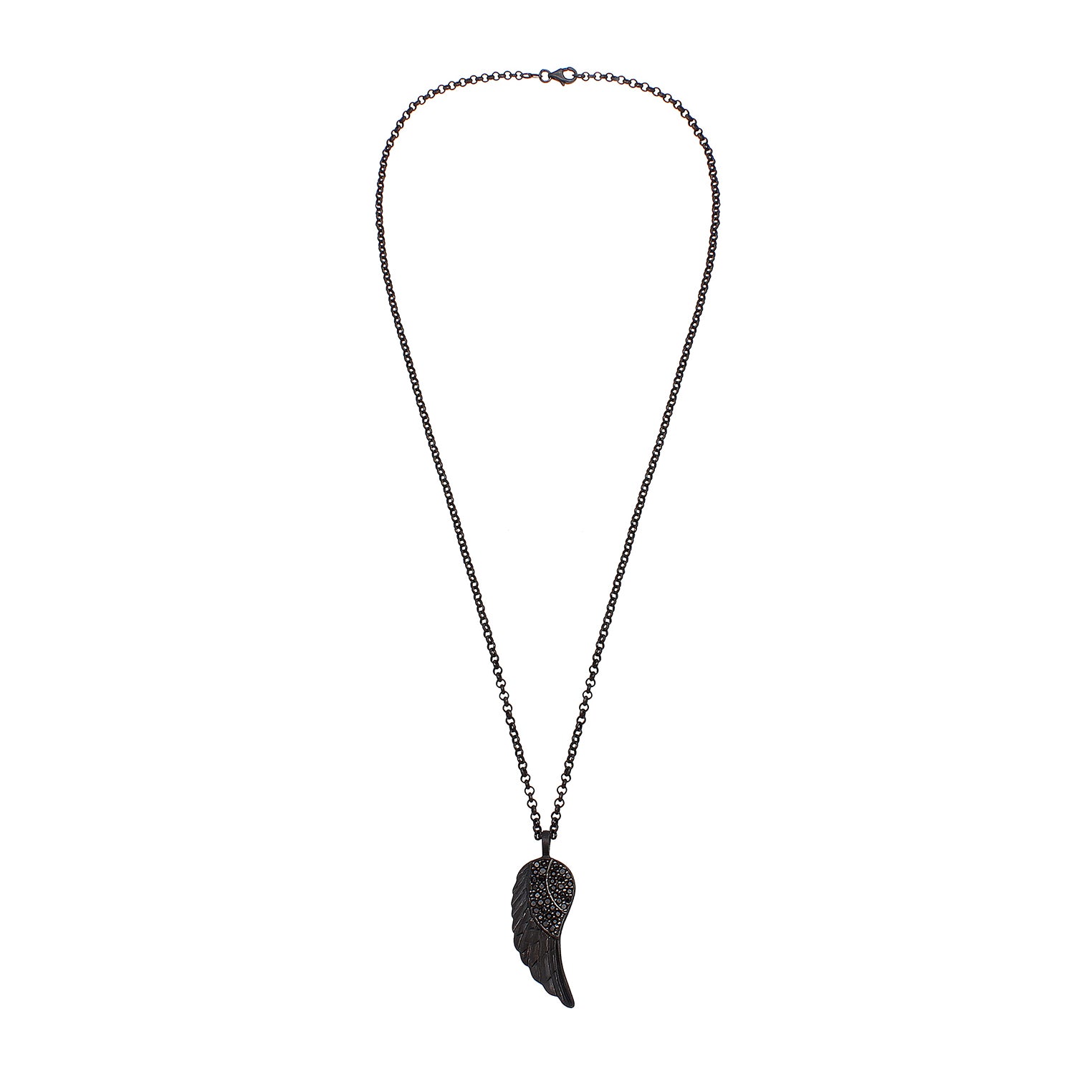 Kuzzoi Halskette Flügel | Zirkonia (Schwarz) Sonderangebot der Fabrik