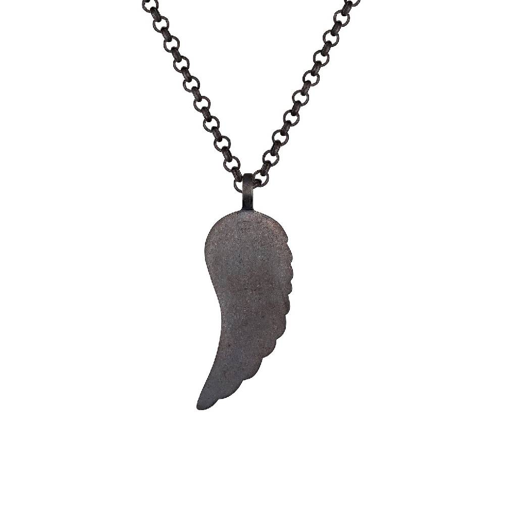 Kuzzoi Halskette Flügel | Zirkonia (Schwarz) Sonderangebot der Fabrik