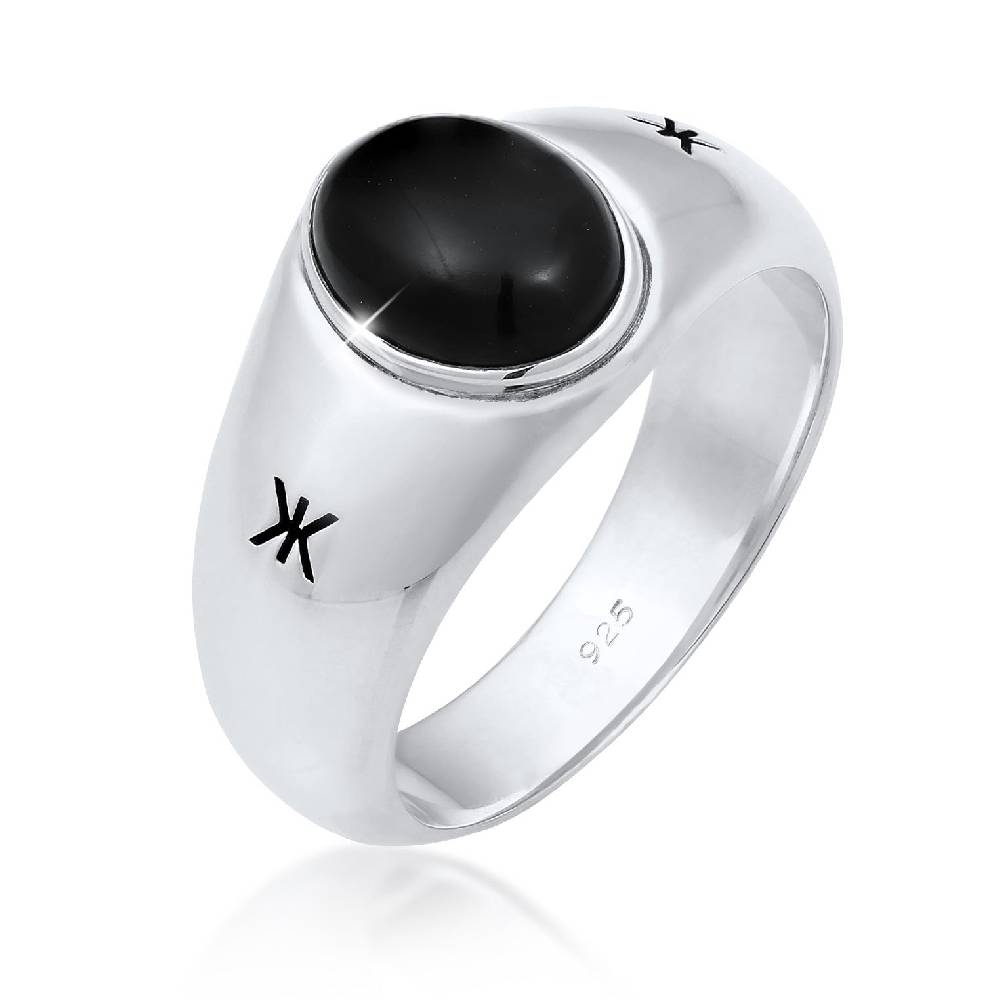 Kuzzoi Siegelring Oval | Onyx (Schwarz) Zeitlich begrenztes Angebot