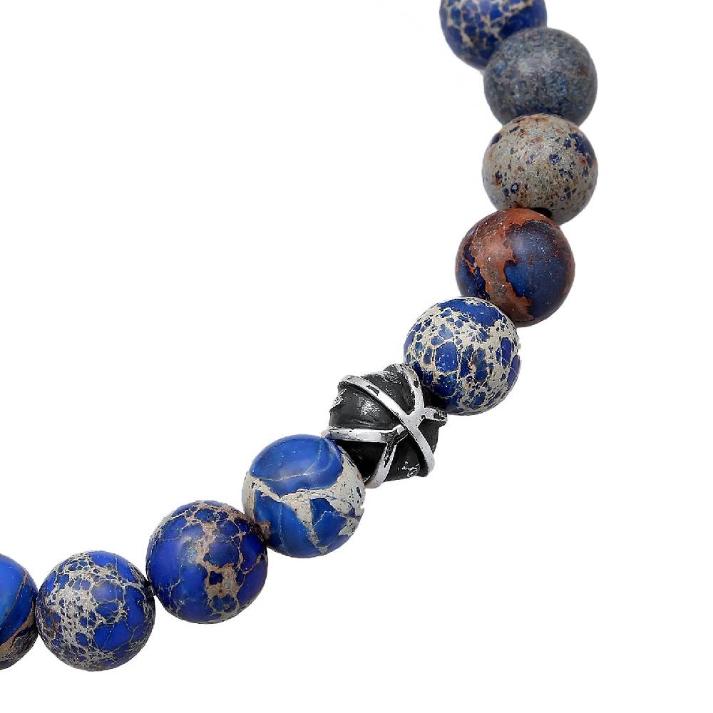 Kuzzoi Armband Kugeln | Achat (Blau) Kauf eins, bekomm eins gratis