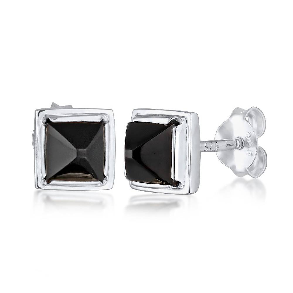 Kuzzoi Ohrstecker Pyramide | Onyx (Schwarz) zollfrei