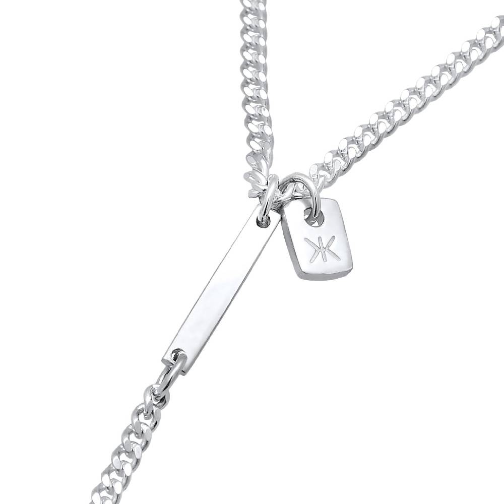 Kuzzoi Modische Y-Kette mit Barren 925 Silber Blitzverkäufe