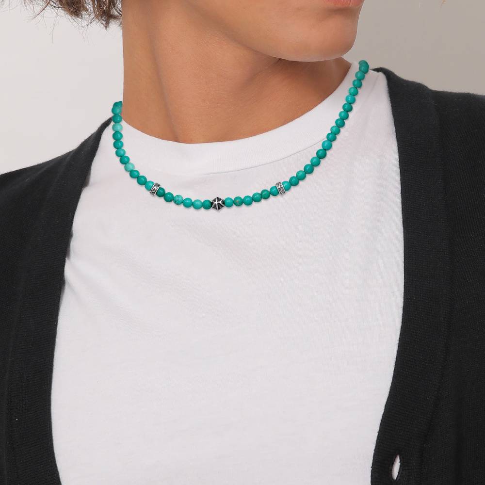 Kuzzoi Halskette Beads Vintage | Howlith (Türkis) Fabrik Onlineshop