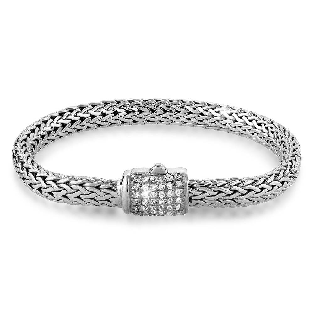 Kuzzoi Panzer-Armband | Zirkonia (Weiß) Cyber Monday