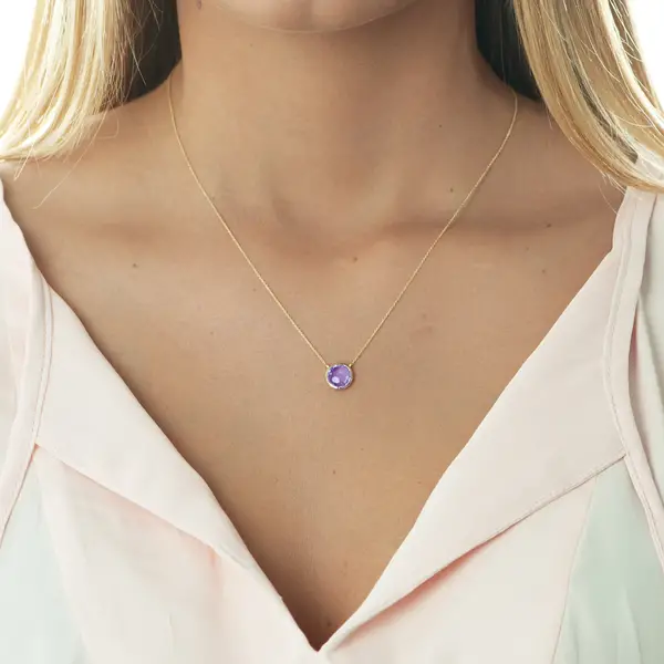 ﻿Leaf Jewelry Halskette Amethyst, 14 K Gelbgold Tägliche Deals