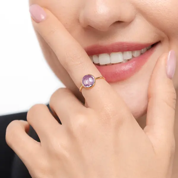 Leaf Jewelry Ring Amethyst, 14 K Gelbgold Sonderangebote