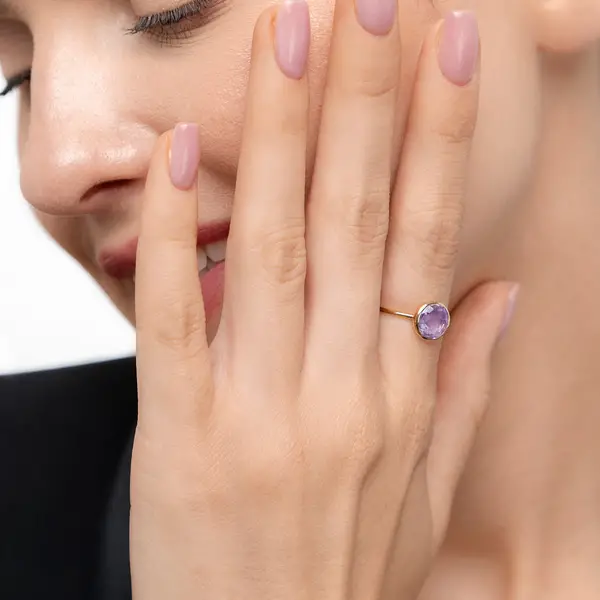 Leaf Jewelry Ring Amethyst, 14 K Gelbgold Sonderangebote