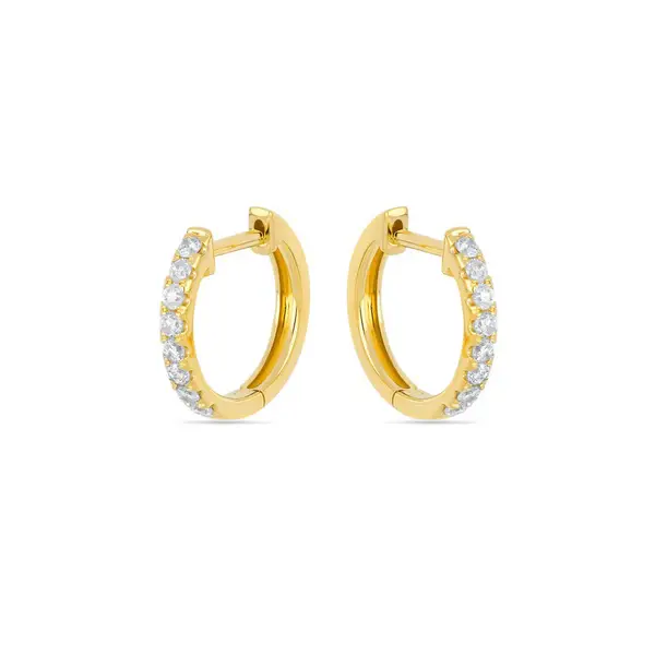 Leaf Jewelry Creole mit Diamanten, 18K Gelbgold VIP-Rabatte