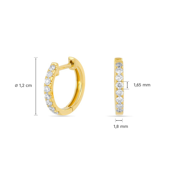 Leaf Jewelry Creole mit Diamanten, 18K Gelbgold VIP-Rabatte