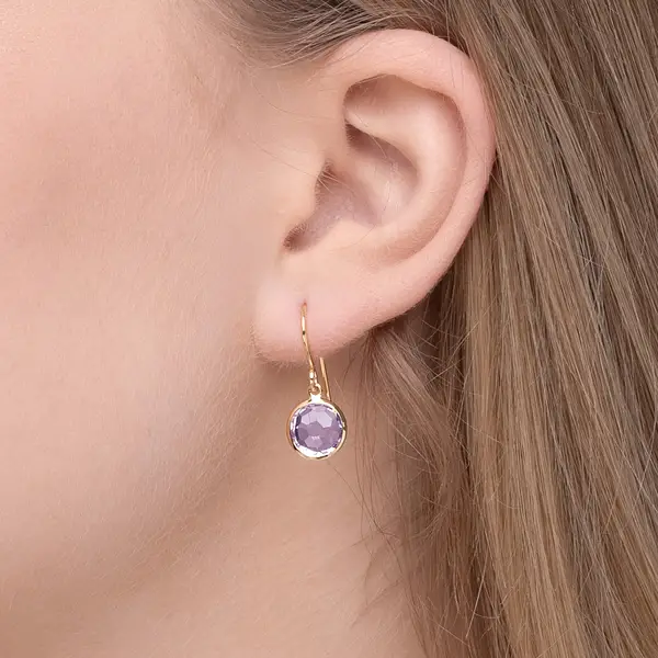 Leaf Jewelry Ohrringe Amethyst, 14 K Gelbgold Tiefpreis