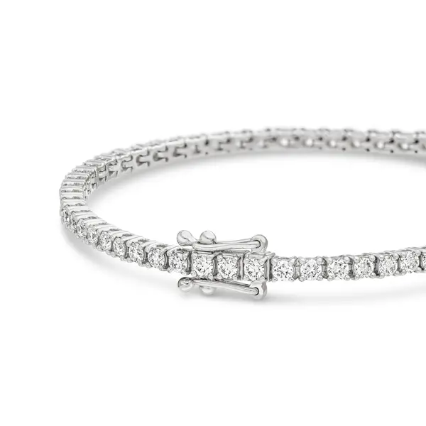 Leaf Jewelry Tennisarmband mit Diamanten, Weißgold, 3.42ct, 17.0cm Wochenangebot