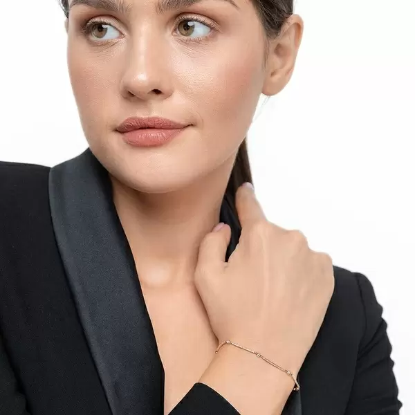 Leaf Jewelry Armband Bar, 18K Weissgold, Diamanten Kostenlose Rückgabe