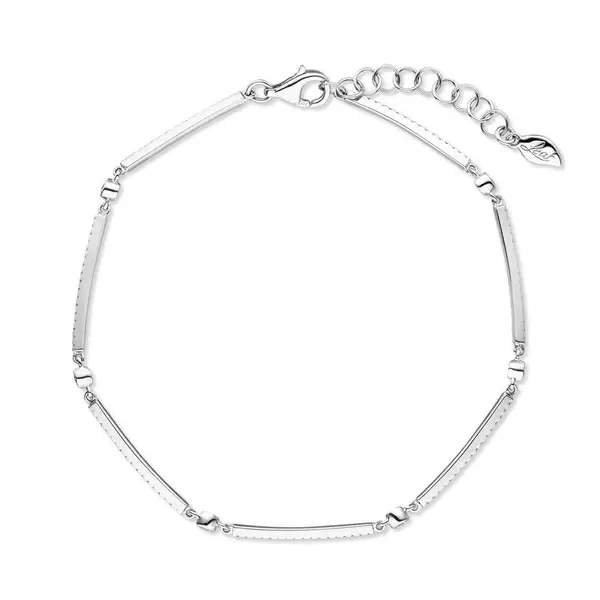 Leaf Jewelry Armband Bar, 18K Weissgold, Diamanten Kostenlose Rückgabe