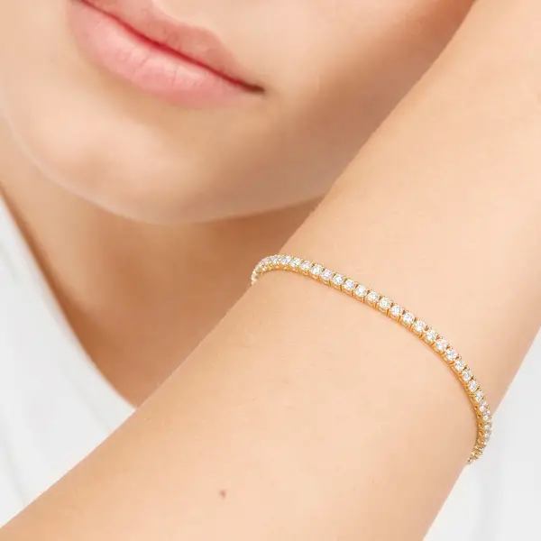 Leaf Jewelry Tennisarmband mit Diamanten, Gelbgold, 3.42ct, 17.0cm Letzte 3 Tage