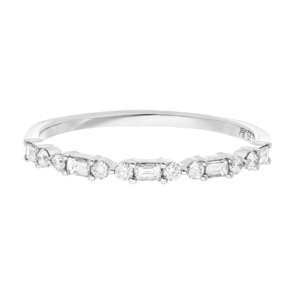 Leaf Jewelry Ring mit Baguette Diamanten, 14K Weißgold Letzte 2 Tage