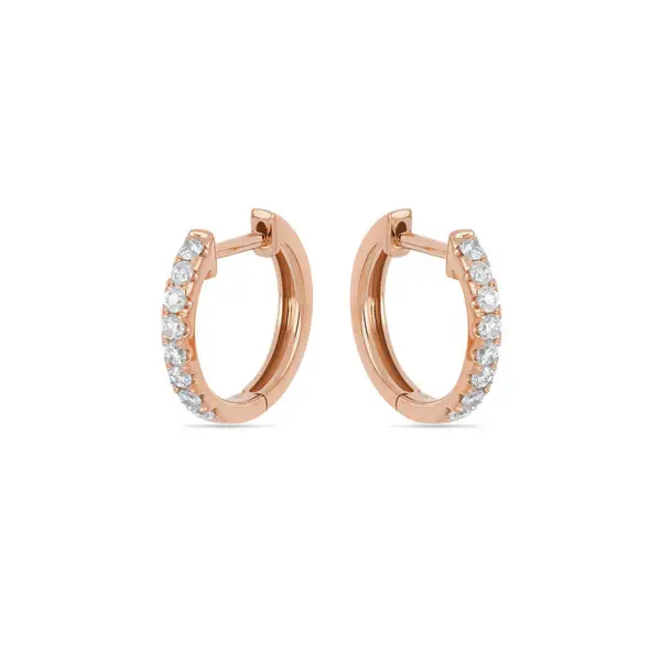 Leaf Jewelry Creole mit Diamanten, 18K Rosegold Bis zu 60% Rabatt