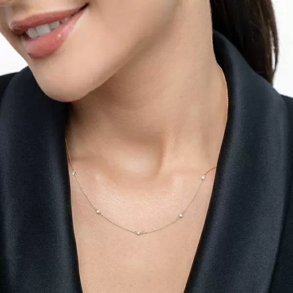 Leaf Jewelry Halskette Pure Quintruple Diamant, 18K Gelbgold Sonderangebot der Fabrik