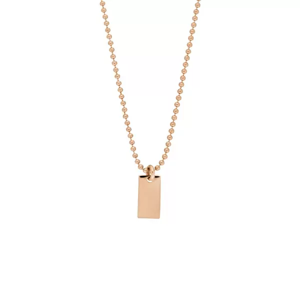 Leaf Jewelry Halskette Tiny Dog Tag, 14 K Rosegold Begrenzt auf 3 Tage