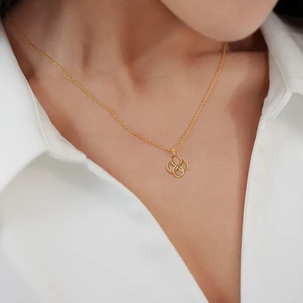 Leaf Jewelry Halskette Clover Charm, 18 K Gelbgold vergoldet 2025