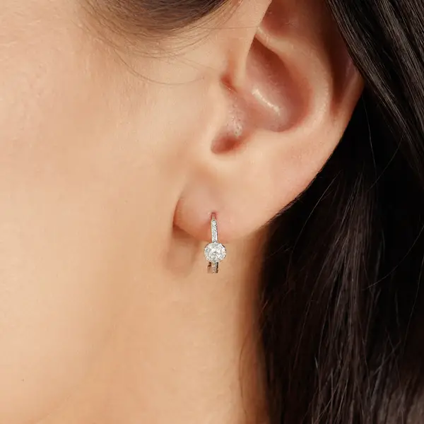Leaf Jewelry Creolen Pave II, 14K Weißgold Angebote