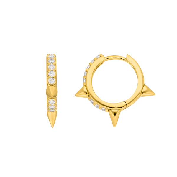 Leaf Jewelry Creole Triple Stud, 18 K Gelbgold vergoldet im Angebot