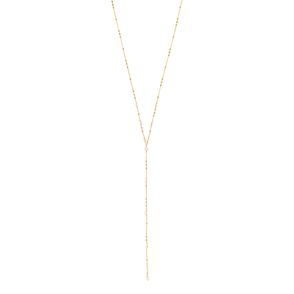 Leaf Jewelry Y-Halskette Flying Pearls, 18 K Gelbgold vergoldet Meist gekauft
