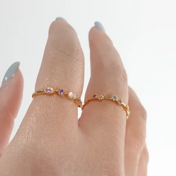 Leaf Jewelry Silber Ring, Oval Gems, Rosenquarz, Gelbgold Fabrikpreis