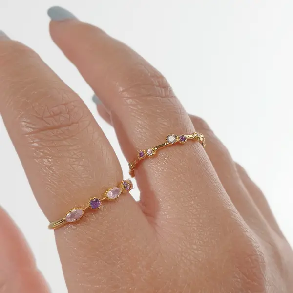Leaf Jewelry Silber Ring, Oval Gems, Rosenquarz, Gelbgold Fabrikpreis