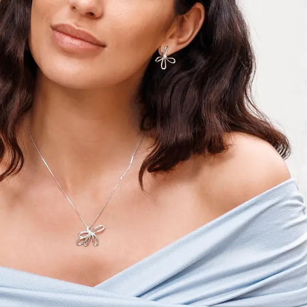 Leaf Jewelry Ohrstecker Blossom, groß, 925 Sterlingsilber Großer Ausverkauf