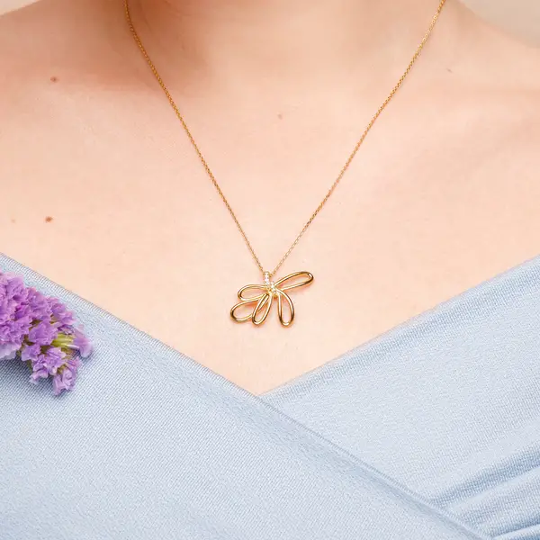 Leaf Jewelry Halskette Blossom, 18 K Gelbgold vergoldet Flash Sale