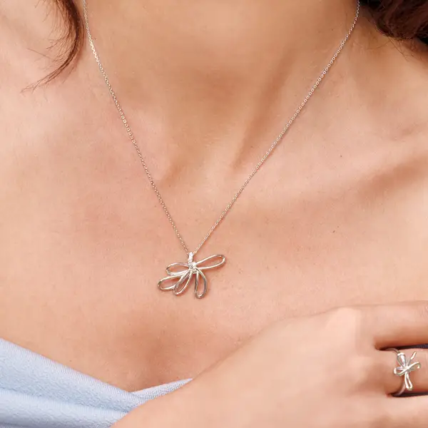 Leaf Jewelry Halskette Blossom, 18 K Gelbgold vergoldet Flash Sale