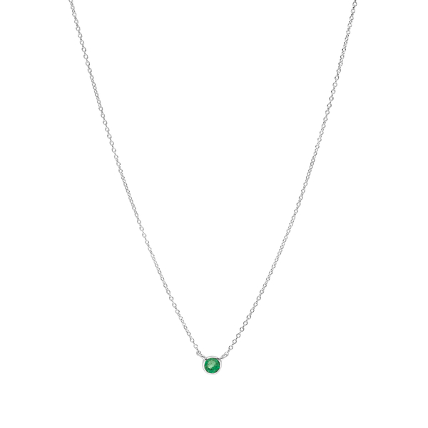 Leaf Jewelry Halskette Smaragd, 14K Weißgold Saisonschlussverkauf