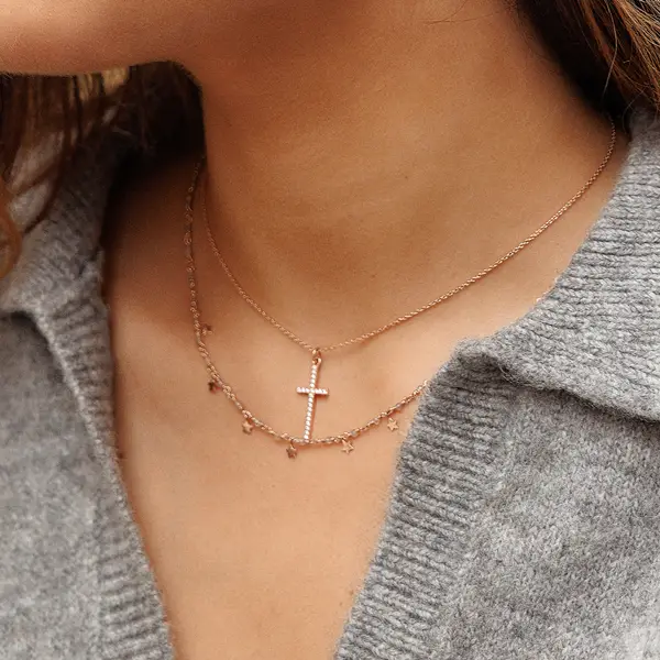 Leaf Jewelry Halskette Labradorit Stars, 18 K Gelbgold vergoldet Valentinstagsangebot