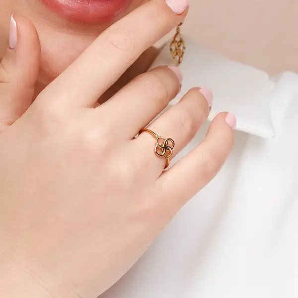 Leaf Jewelry Ring Clover Charm, 925 Sterlingsilber Heißer Verkauf
