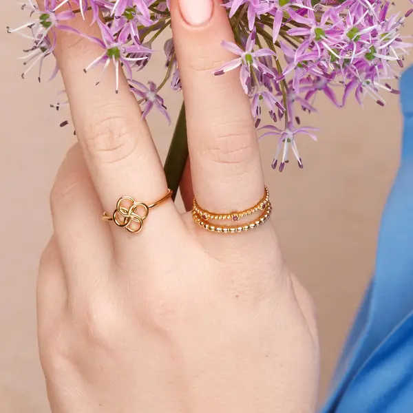 Leaf Jewelry Ring Clover Charm, 925 Sterlingsilber Heißer Verkauf