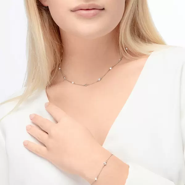 Leaf Jewelry Halskette Pure mit Süßwasserzuchtperlen, 925 Sterlingsilber Neueste Mode