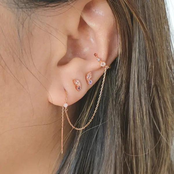 Leaf Jewelry EARCANDY Set, Rosa, 18 K Rosegold vergoldet Kostenlose Rückgabe