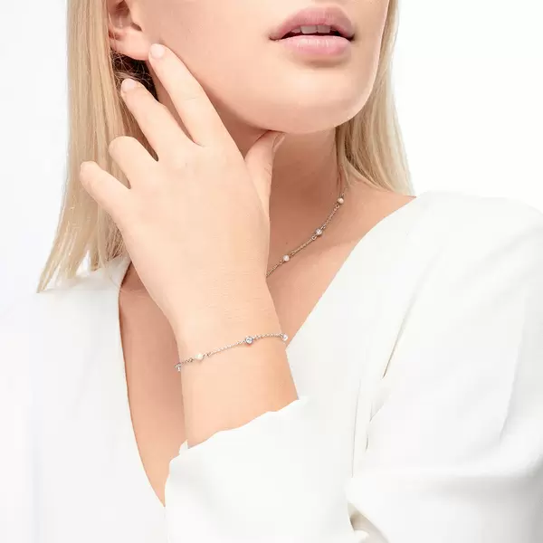 Leaf Jewelry Armkette Pure mit Süßwasserzuchtperlen, 925 Sterlingsilber Letzter Tag