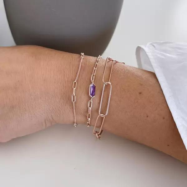 Leaf Jewelry Silber Armkette, BIG SQUARE, Rosegold Bis zu 65% Rabatt